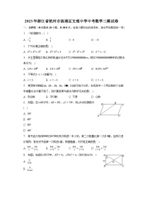 2023年浙江省杭州市西湖区文理中学中考数学三模试卷（含解析）