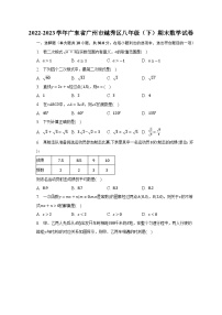 2022-2023学年广东省广州市越秀区八年级（下）期末数学试卷（含解析）