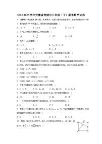 2022-2023学年安徽省宣城市八年级（下）期末数学试卷（含解析）