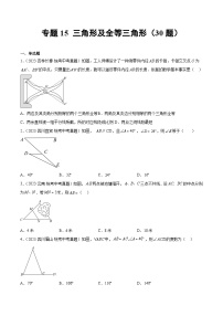 专题15 三角形及全等三角形- 2023年中考数学真题分类汇编（通用版含解析）