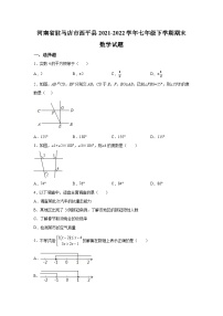 河南省驻马店市西平县2021-2022学年七年级下学期期末考试数学试卷(含解析)