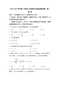 山西省吕梁市孝义市2022-2023学年八年级下学期期中质量监测数学试卷(含解析)