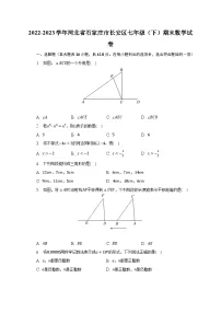 2022-2023学年河北省石家庄市长安区七年级（下）期末数学试卷（含解析）