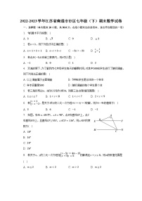 2022-2023学年江苏省南通市市区七年级（下）期末数学试卷（含解析）