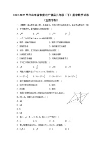 2022-2023学年山东省东营市广饶县八年级（下）期中数学试卷（五四学制）（含解析）