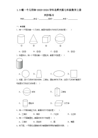 初中数学北师大版七年级上册第一章 丰富的图形世界1.3 截一个几何体课时练习