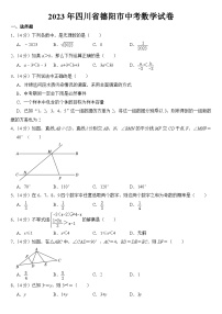 2023年四川省德阳市中考数学试卷【附答案】