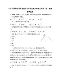 2022-2023学年江苏省扬州市广陵区树人学校七年级（下）期末数学试卷（含解析）