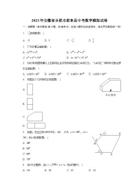 2023年安徽省合肥市肥东县中考数学模拟试卷(含解析)