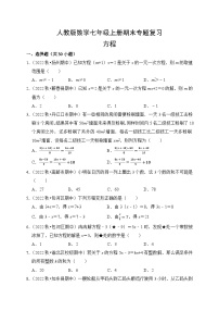 人教版数学七年级上册期末专题复习—— 方程