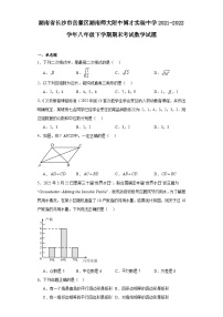 湖南省长沙市岳麓区湖南师大附中博才实验中学2021-2022学年八年级下学期期末考试数学试题