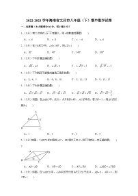 海南省文昌市2022-2023学年下学期八年级期中数学试卷（含答案）