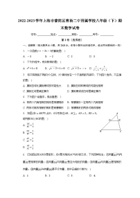 上海市普陀区曹杨二中附属学校2022-2023学年八年级下学期期末数学试卷（含答案）