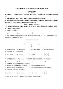 四川省广元市朝天区2022-2023学年七年级下学期期末数学试题(含答案)