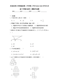 河南省周口市郸城县第二中学第三中学2022-2023学年九年级下学期大联考二模数学试题（含解析）