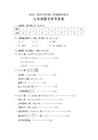 福建省龙岩市漳平市2022-2023学年七年级下学期期末练习数学试题（含答案）