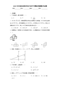 2023年河南省洛阳市栾川县中考模拟预测数学试题（含解析）