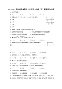 2022-2023学年湖北省荆州市沙市区七年级（下）期末数学试卷（含解析）