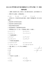 2022-2023学年浙江省宁波市镇海区立人中学七年级（下）期末数学试卷（含解析）