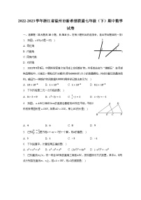 2022-2023学年浙江省温州市新希望联盟七年级（下）期中数学试卷（含解析）