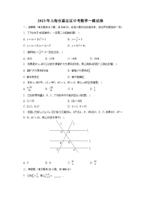 2023年上海市嘉定区中考数学一模试卷（含解析）