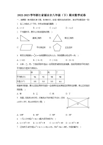 2022-2023学年浙江省丽水市八年级（下）期末数学试卷（含解析）