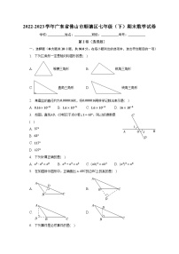 2022-2023学年广东省佛山市顺德区七年级（下）期末数学试卷（含解析）