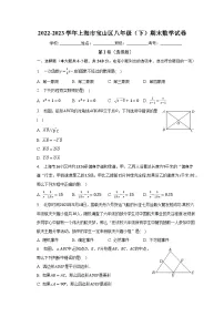 2022-2023学年上海市宝山区八年级（下）期末数学试卷（含解析）