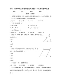 2022-2023学年天津市东丽区八年级（下）期末数学试卷（含解析）