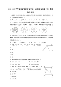 2022-2023学年山东省枣庄市山亭区、市中区七年级（下）期末数学试卷（含解析）