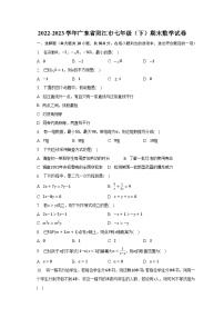 2022-2023学年广东省阳江市七年级（下）期末数学试卷（含解析）