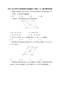 2022-2023学年山东省滨州市滨城区八年级（下）期末数学试卷（含解析）