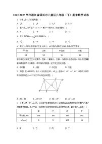 2022-2023学年浙江省绍兴市上虞区八年级（下）期末数学试卷（含解析）