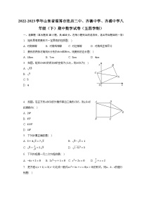 2022-2023学年山东省淄博市张店二中、齐德中学、齐盛中学八年级（下）期中数学试卷（五四学制）（含解析）