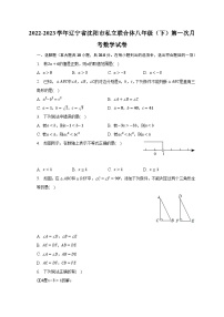 2022-2023学年辽宁省沈阳市私立联合体八年级（下）第一次月考数学试卷（含解析）