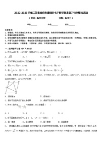 2022-2023学年江苏省南京市建邺区七下数学期末复习检测模拟试题含答案