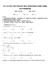 2022-2023学年广东省广州市白云区广州白云广雅实验学校数学七年级第二学期期末学业水平测试模拟试题含答案