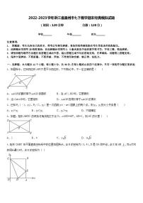 2022-2023学年浙江省温州市七下数学期末经典模拟试题含答案