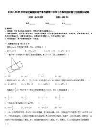 2022-2023学年湖北襄阳宜城市朱市镇第二中学七下数学期末复习检测模拟试题含答案