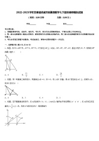 2022-2023学年甘肃省武威市民勤县数学七下期末调研模拟试题含答案