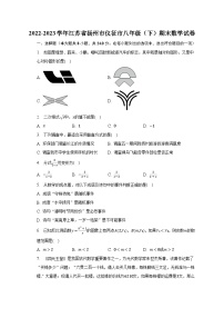 2022-2023学年江苏省扬州市仪征市八年级（下）期末数学试卷（含解析）