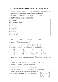 2022-2023学年河南省鹤壁市八年级（下）期末数学试卷（含解析）