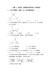 初中数学浙教版七年级下册1.2同位角、内错角、同旁内角精品综合训练题