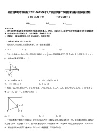 安徽省阜阳市颍州区2022-2023学年七年级数学第二学期期末达标检测模拟试题含答案