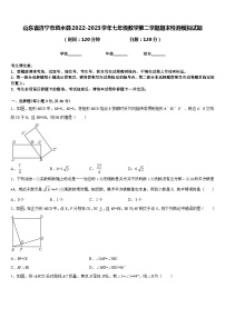 山东省济宁市泗水县2022-2023学年七年级数学第二学期期末检测模拟试题含答案