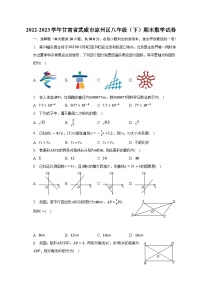 甘肃省武威市凉州区2022-2023学年下学期八年级期末数学试卷（含答案）