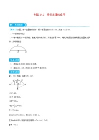 专题24.2 垂径定理的应用（重点题专项讲练）-2022-2023学年九年级数学上册从重点到压轴（人教版）（解析+原卷）