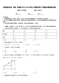 贵州省黔东南、黔南、黔西南2022-2023学年七年级数学第二学期期末调研模拟试题含答案