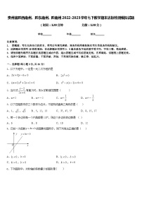 贵州省黔西南州、黔东南州、黔南州2022-2023学年七下数学期末达标检测模拟试题含答案