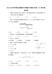 2022-2023学年湖北省襄阳市谷城县石花镇七年级（下）期中数学试卷（含解析）